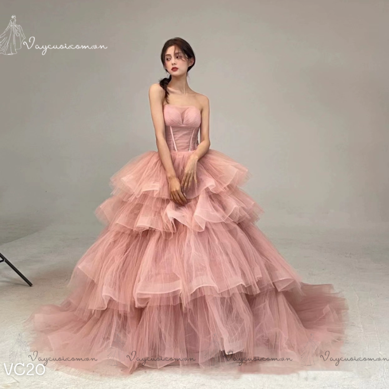 VC20 Váy Dạ Hội Tầng Lớp Tulle Sang Trọng – Đẳng Cấp Cho Cô Dâu và Quý Cô