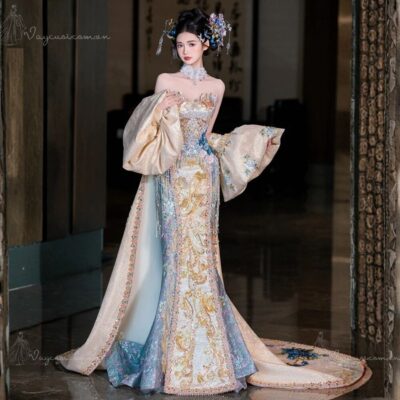 Váy Cưới Hoàng Gia Ánh Kim – Dáng Đuôi Cá – VC3 Ảnh 1