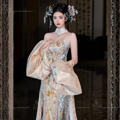 Váy Cưới Hoàng Gia Ánh Kim – Dáng Đuôi Cá – VC3 Ảnh 2