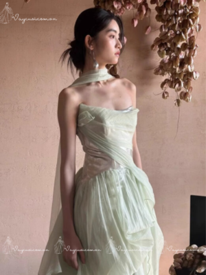 VC73, DDT8 Váy Cưới – Váy Dạ Hội Không Dây Tinh Tế Kiểu Pháp 4