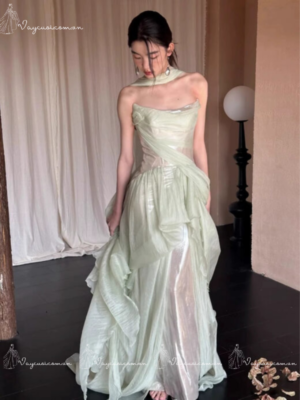 VC73, DDT8 Váy Cưới – Váy Dạ Hội Không Dây Tinh Tế Kiểu Pháp3