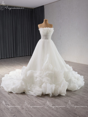 VC76 Váy Cưới Ruisimei Bridal – Tuyệt Tác Hoa 3D Không Dây Cao Cấp ( Váy đặt may riêng) 1