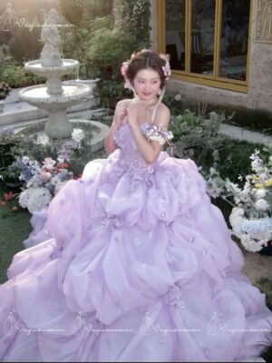 VC101 Váy Cưới Purple Flower Goddess Kiểu Công Chúa 1