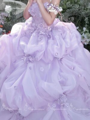VC101 Váy Cưới Purple Flower Goddess Kiểu Công Chúa 2