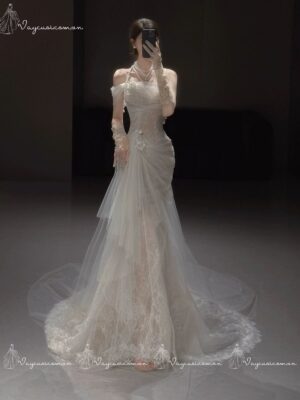 VC103 Váy Cưới Ren Pháp Nhẹ Nhàng 4