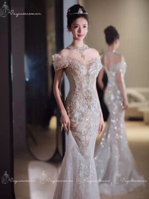 VC104 Váy Cưới Đuôi Cá Lấp Lánh 1