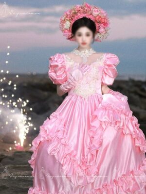 VC109 Váy Công Chúa Satin Hồng Nhẹ Nhàng 1