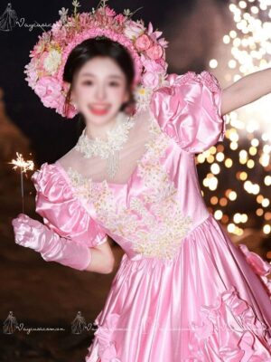 VC109 Váy Công Chúa Satin Hồng Nhẹ Nhàng 4