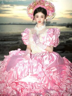 VC109 Váy Công Chúa Satin Hồng Nhẹ Nhàng 5