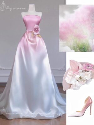 VC94 Váy Cưới Satin Nhẹ Nhàng Không Dây 1