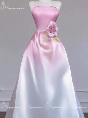 VC94 Váy Cưới Satin Nhẹ Nhàng Không Dây 2