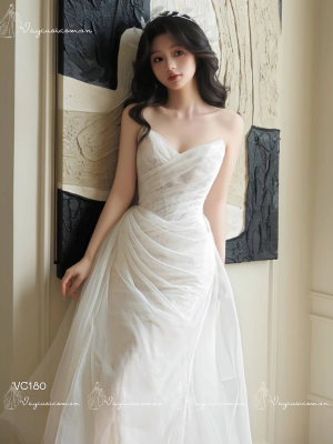 VC180 – Váy Cưới A-Line Cúp Ngực