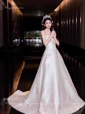 Váy Cưới Công Chúa A-Line Lụa Satin