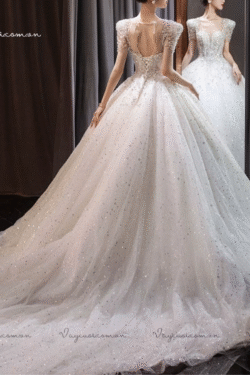 Váy Cưới Với Họa Tiết Đính Cườm Tuyệt Đẹp - Lộng Lẫy & Sang Trọng VC10
