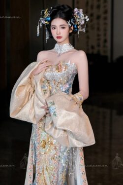 Váy Cưới Hoàng Gia Ánh Kim – Dáng Đuôi Cá – VC3 Ảnh 2