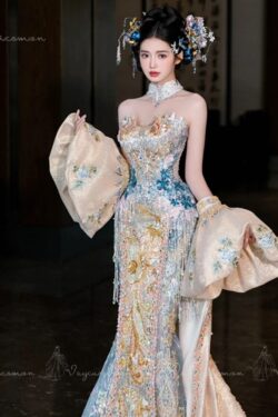 Váy Cưới Hoàng Gia Ánh Kim – Dáng Đuôi Cá – VC3 Ảnh 3