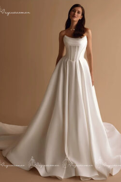 VC45 Váy cưới không dây kiểu Pháp 1