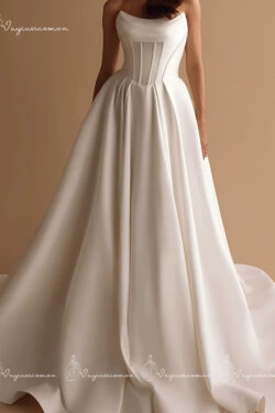 VC45 Váy cưới không dây kiểu Pháp 5