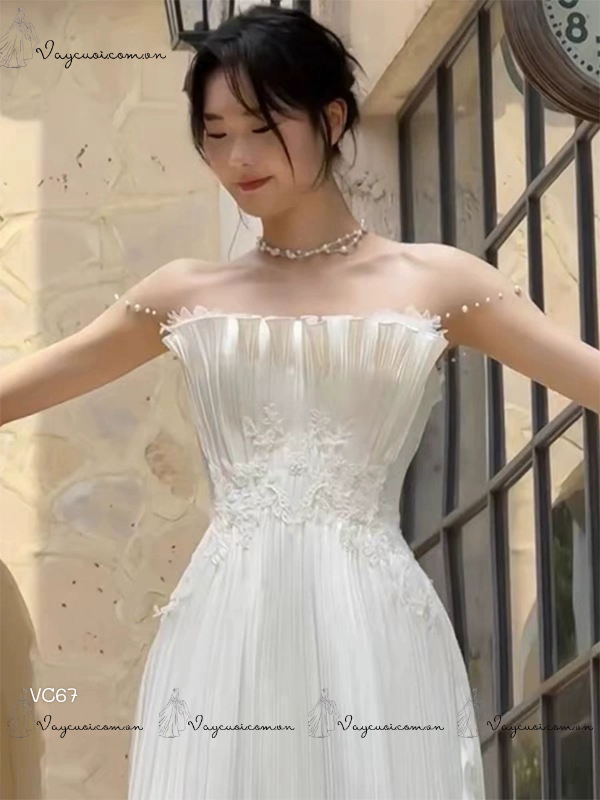 VC67 Váy Cưới Cúp Ngực Lãng Mạn Kiểu Pháp 2