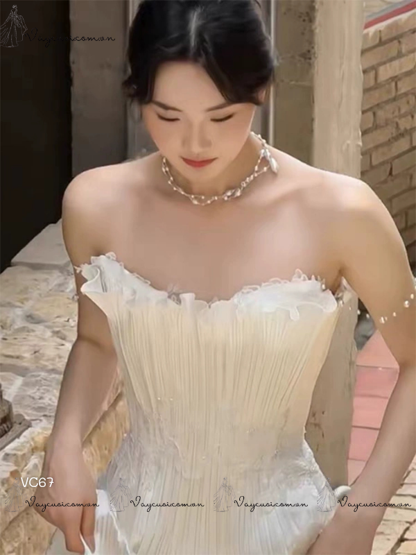 VC67 Váy Cưới Cúp Ngực Lãng Mạn Kiểu Pháp 3