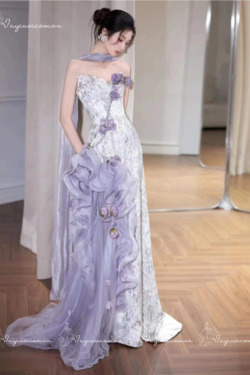 VC69 Váy Cưới Nàng Tiên Cá Lấp Lánh Kiểu Pháp 1