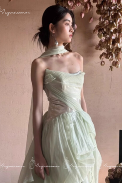 VC73, DDT8 Váy Cưới – Váy Dạ Hội Không Dây Tinh Tế Kiểu Pháp 4