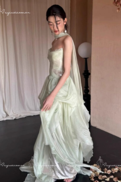 VC73, DDT8 Váy Cưới – Váy Dạ Hội Không Dây Tinh Tế Kiểu Pháp 5