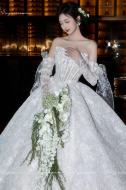 Váy Cưới Quây Ren Pháp VC40-4