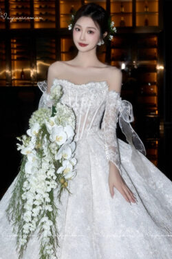 Váy Cưới Quây Ren Pháp VC40-5