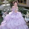 VC101 Váy Cưới Purple Flower Goddess Kiểu Công Chúa 1