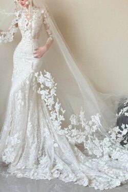 VC102 Váy Cưới Đuôi Cá Ren Pháp 4