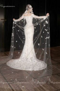 VC106 Váy Cưới Đuôi Cá Trễ Vai Dài Tay 5