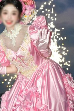 VC109 Váy Công Chúa Satin Hồng Nhẹ Nhàng 2