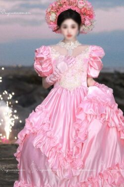 VC109 Váy Công Chúa Satin Hồng Nhẹ Nhàng 3