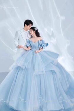 VC111 Váy Công Chúa Màu Xanh Lam 1