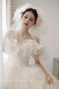 VC124 Váy Cưới Trễ Vai Thơ Mộng 3