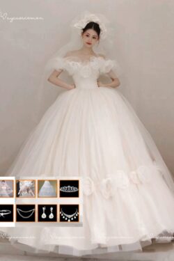 VC124 Váy Cưới Trễ Vai Thơ Mộng 7