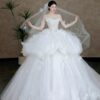 VC86 Váy Cưới Công Chúa Trắng Trễ Vai Kiểu Pháp 5