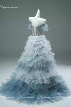 VC91 Váy Cưới Đuôi Cá Không Dây Lấp Lánh 3