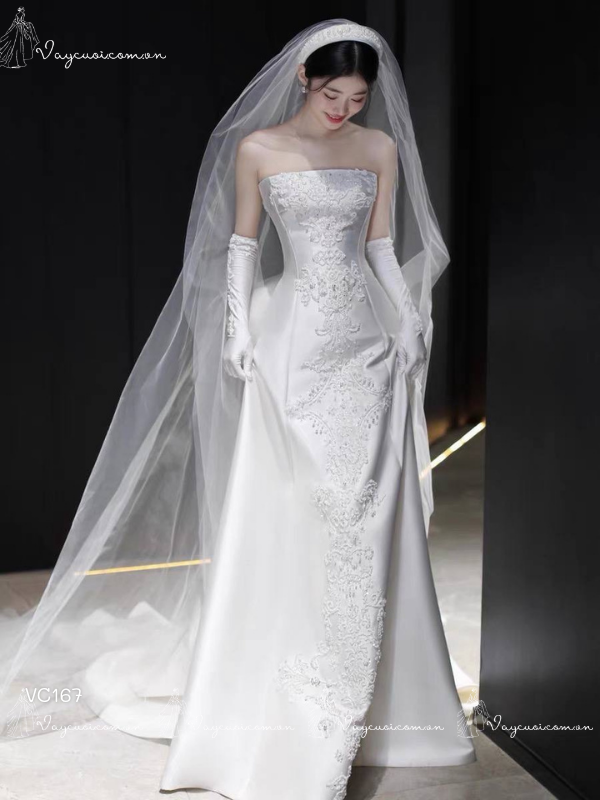 VC167 – Váy Cưới Chữ A Cúp Ngực Lụa Satin Thêu Ren Baroque 1 VC167 – Váy Cưới Chữ A Cúp Ngực Lụa Satin Thêu Ren Baroque 1